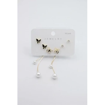 Çoklu Set Küpe - Altın