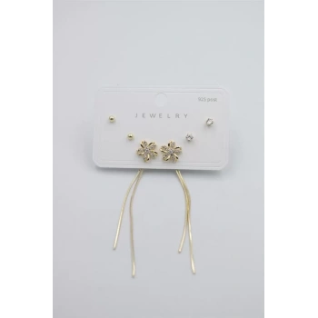 Çoklu Set Küpe - Altın