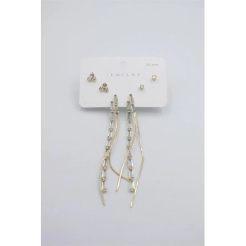 Çoklu Set Küpe - Altın