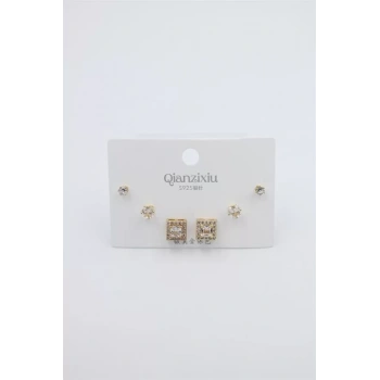 Çoklu Set Küpe - Altın