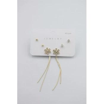 Çoklu Set Küpe - Altın