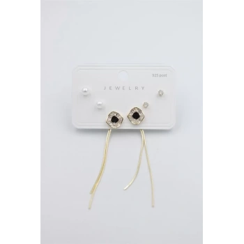 Çoklu Set Küpe - Altın