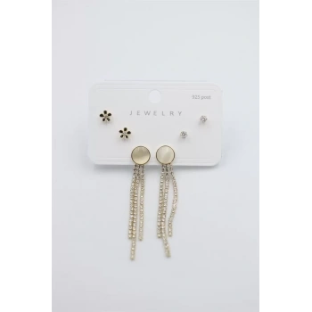 Çoklu Set Küpe - Altın