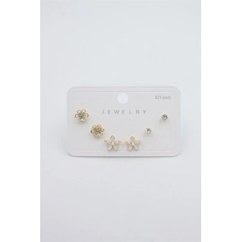 Çoklu Set Küpe - Altın