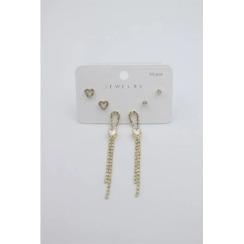 Çoklu Set Küpe - Altın