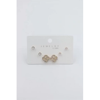 Çoklu Set Küpe - Altın