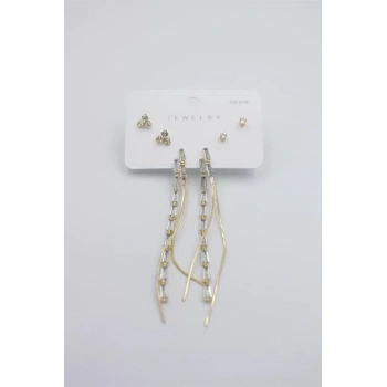 Çoklu Set Küpe - Altın