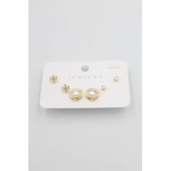 Çoklu Set Küpe - Altın