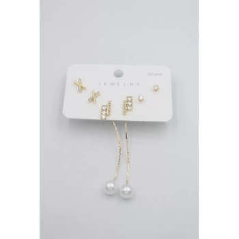 Çoklu Set Küpe - Altın