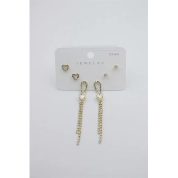 Çoklu Set Küpe - Altın