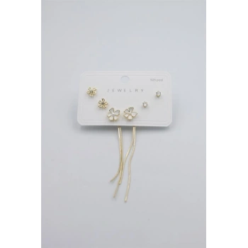 Çoklu Set Küpe - Altın