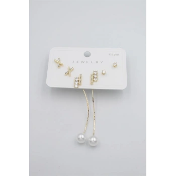 Çoklu Set Küpe - Altın