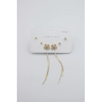 Çoklu Set Küpe - Altın