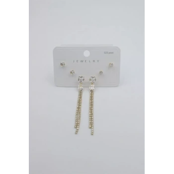 Çoklu Set Küpe - Altın