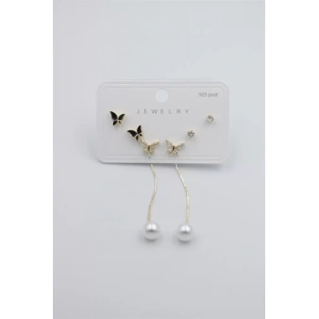 Çoklu Set Küpe - Altın