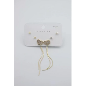 Çoklu Set Küpe - Altın