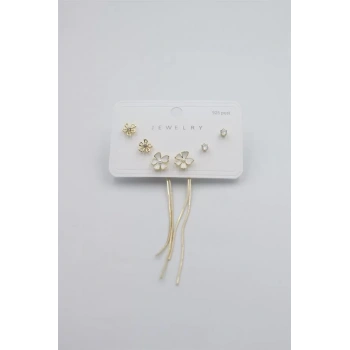 Çoklu Set Küpe - Altın