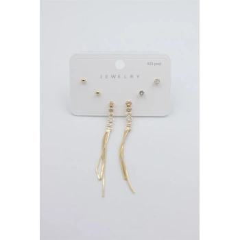 Çoklu Set Küpe - Altın