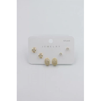 Çoklu Set Küpe - Altın