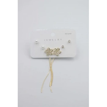 Çoklu Set Küpe - Altın