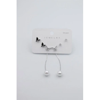 Çoklu Set Küpe - Gümüş