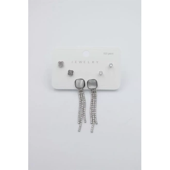 Çoklu Set Küpe - Gümüş