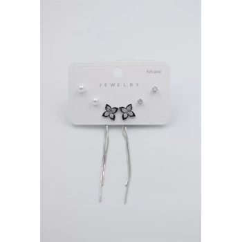 Çoklu Set Küpe - Gümüş