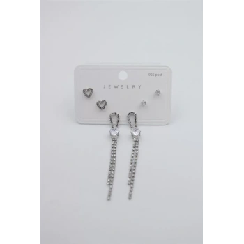 Çoklu Set Küpe - Gümüş