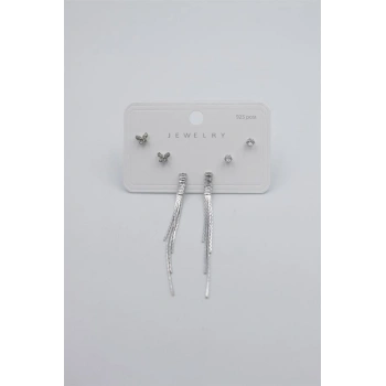 Çoklu Set Küpe - Gümüş