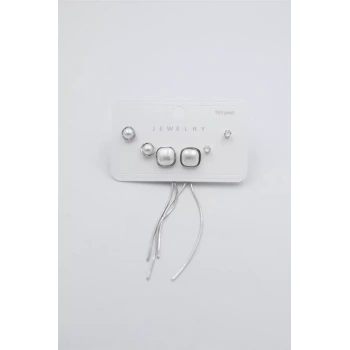 Çoklu Set Küpe - Gümüş