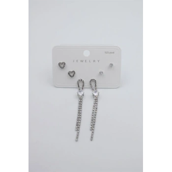 Çoklu Set Küpe - Gümüş