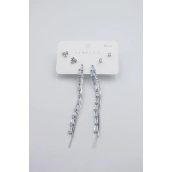 Çoklu Set Küpe - Gümüş