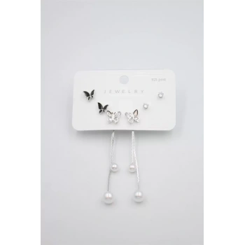 Çoklu Set Küpe - Gümüş