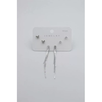 Çoklu Set Küpe - Gümüş