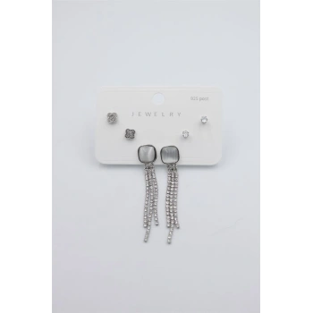 Çoklu Set Küpe - Gümüş