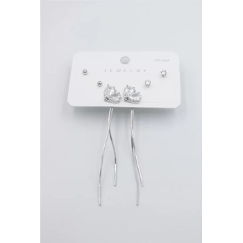 Çoklu Set Küpe - Gümüş