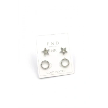 Çoklu Yıldız Küpe - Gümüş