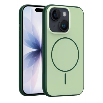 Apple iPhone 14 Neva Magsafe Kapak - Koyu Yeşil