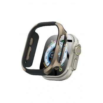 Apple Watch Ultra 49mm MO-WT3 Alüminyum Camlı Kasa Ekran Koruyucu - Gold