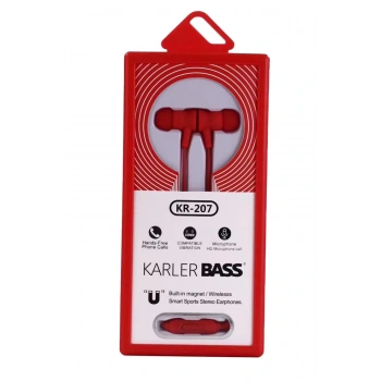 KR-207 Mıknatıslı Kablolu Kulaklık - Kırmızı