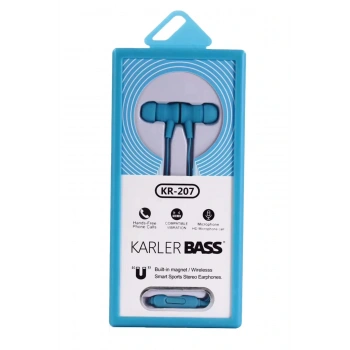 KR-207 Mıknatıslı Kablolu Kulaklık - Mavi