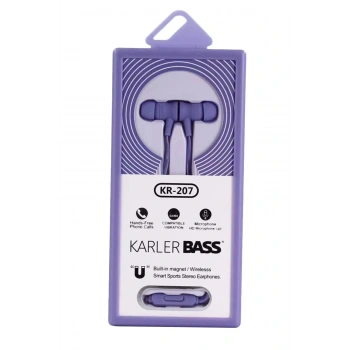 KR-207 Mıknatıslı Kablolu Kulaklık - Mor