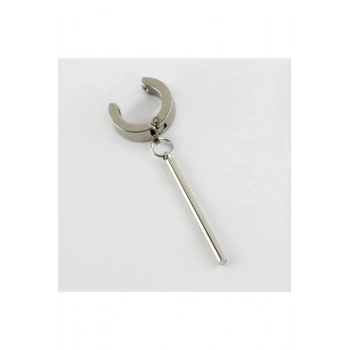 Çubuk Figürlü Çelik Erkek Küpe (Kıstırmalı) 1 Adet