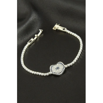 Dalgalı Oval Zirkon Taşlı Çocuk Bileklik 16 cm