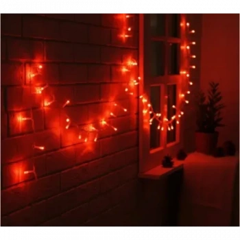 Damla Uçlu Kırmızı Dekoratif Işık 10 Metre 100 LED