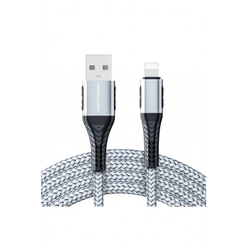 DC33 Usb 3.0 to Lightning 1M Tel Örgü 60W Kablo - Gümüş