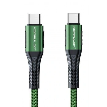 DC43 Type-C to Type-C 1M Örgü 60W Hızlı Şarj Kablo - Yeşil