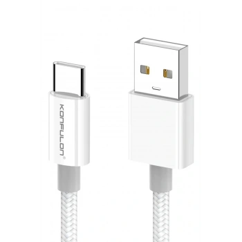 DC80 1M 3A USB to Type-C Hızlı Şarj Kablo - Beyaz
