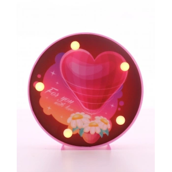 Dekoratif  3D Led Lamba Kalp Temalı Led Lamba