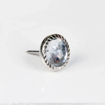 Dekoratif Parlak Taşlı Kabara Raptiye 17 Mm - 50